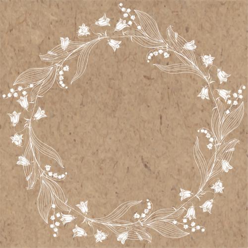 Vektorgrafik runde rahmenkranz von kuckucksblumen und lilien auf kraftpapier