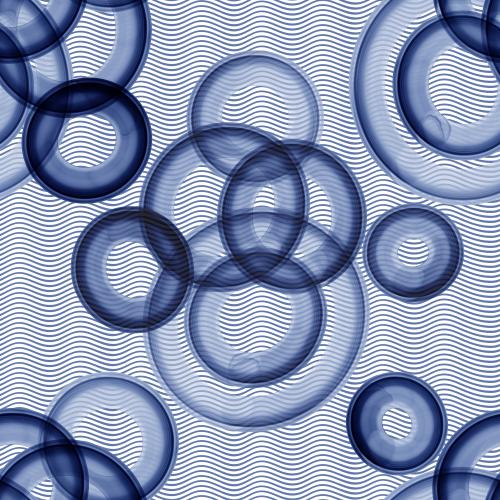 Rasterbild blaue aquarellkreise, wellen auf dem weißen