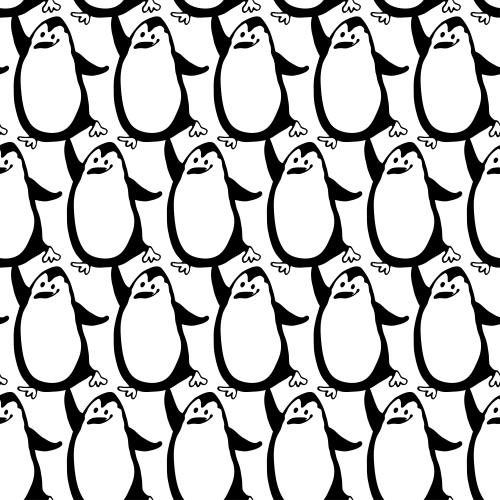 Pinguin. Vektor Hübsche malti Pinguine auf weißem
