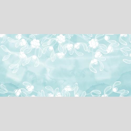 Vektorgrafik mistel, textplatz auf blauem aquarell