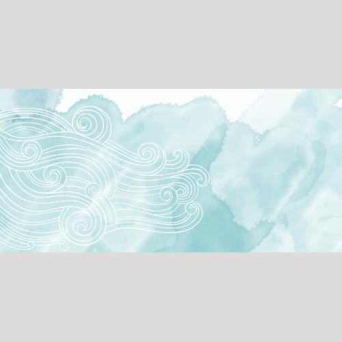 Vektorgrafik dekorative wellen auf blauem aquarell