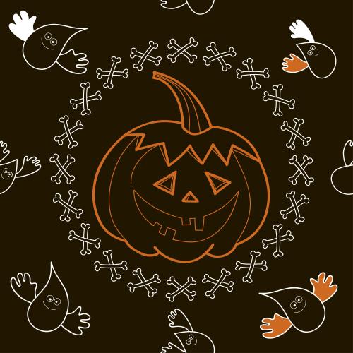 Vektorgrafik kürbis und geister halloween