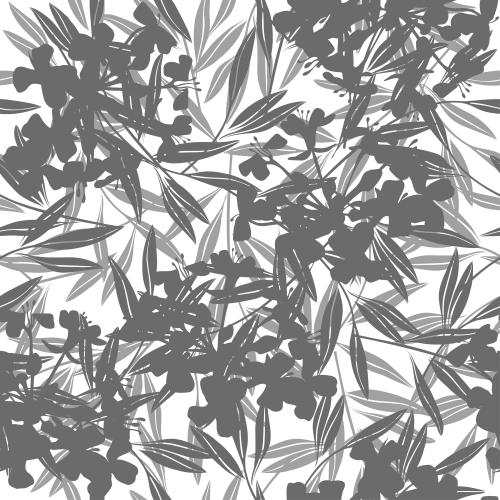 Vektorgrafik monochromatische silhouetten abstrakter blumen und blätter auf weißem