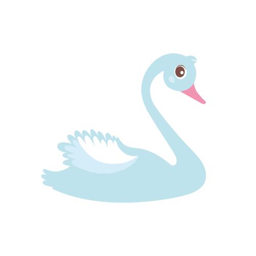 Schwan. Vektor Schwan, blaue Silhouette auf weißem