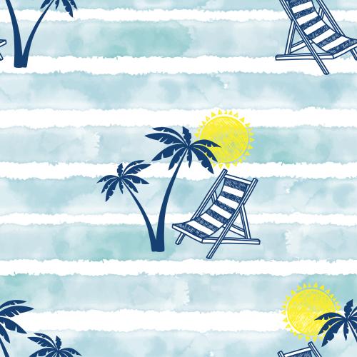 Vektorgrafik schreibtische palmen sonne blau aquarellstreifen auf weiss