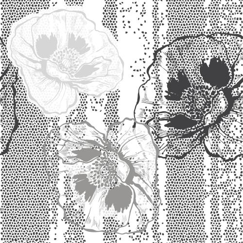 Mosaik. Vektor Mohn auf Mosaik