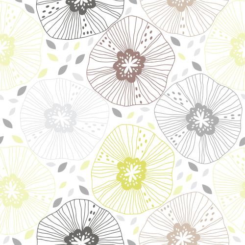 Vektorgrafik stylisierte blumen und blätter im doodle-stil auf weissm