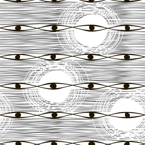 Vektorgrafik abstrakt mystisch schwarz-weiß mit streifen und kreisen