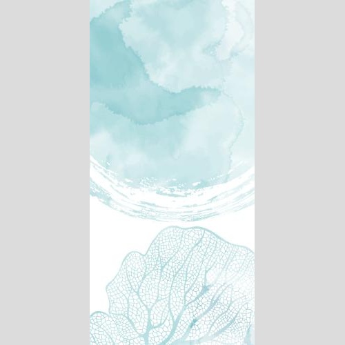 Vektorgrafik marine postkarte mit koralle und blauem aquarellstück