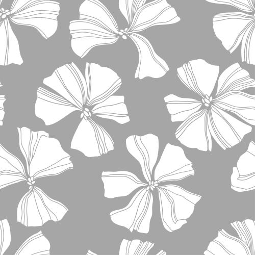 Vektorgrafik dekorative blumen, weiße silhouetten auf grauem