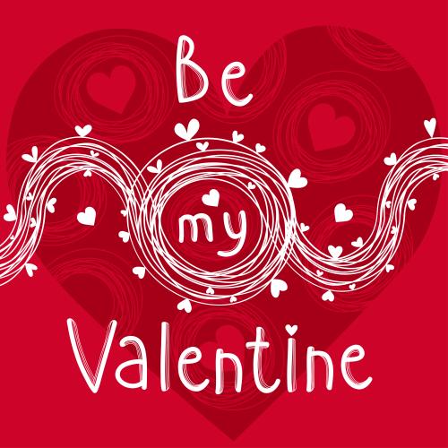 Streifen. Vektor Sei mein Valentinstag, dekorative Streifen, Herzen auf Rot