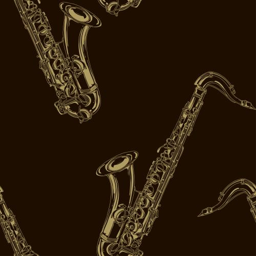 Saxophon. Vektor saxophone auf dunkelbraunem