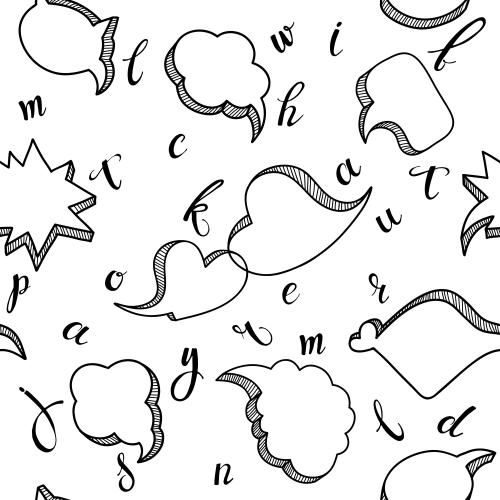 Vektorgrafik cartoonartige dialogfenster, buchstaben auf weißem