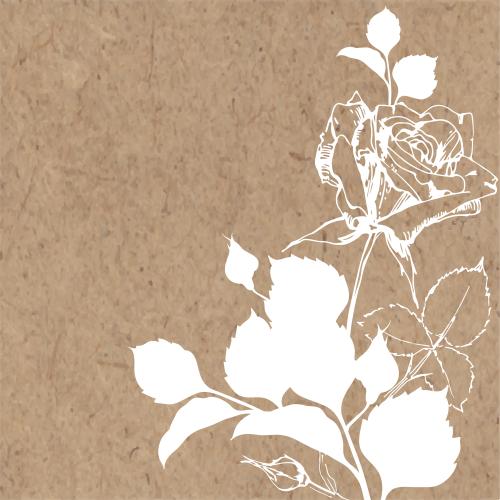 Rose. Vektor Rosenblüte und Platz für Text auf Kraft
