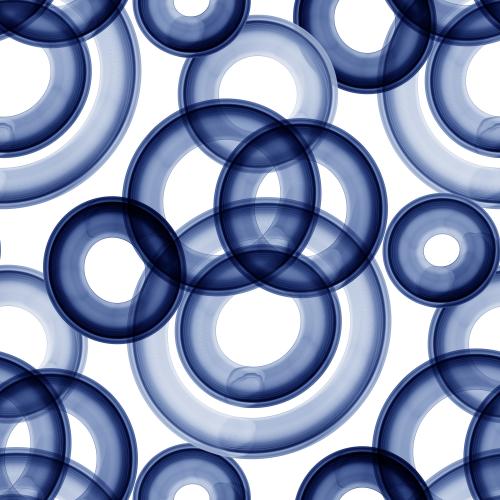 Rasterbild blaue aquarellkreise auf weißem