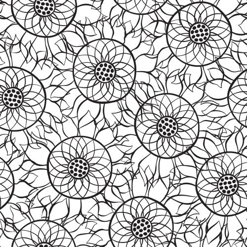 Sonnenblume. Vektor Sonnenblumen, Konturen auf weißem