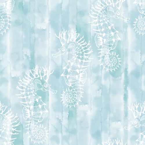Vektorgrafik seeigel, weiße konturen auf blauen aquarell