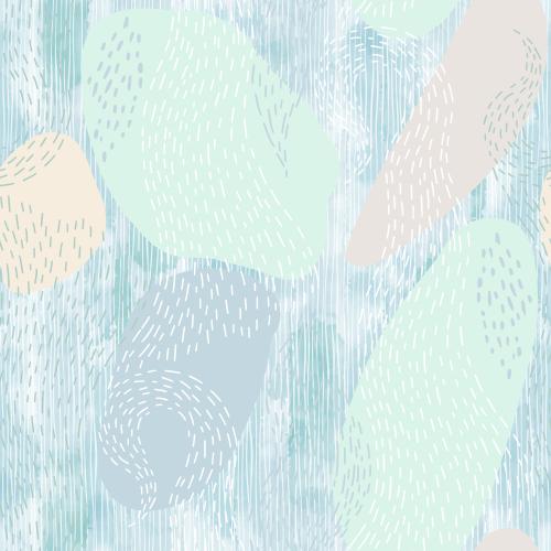 Abstrakte. Vektor farbige dekorative Flecken, punktierte und vertikale Linien auf blauem Aquarell