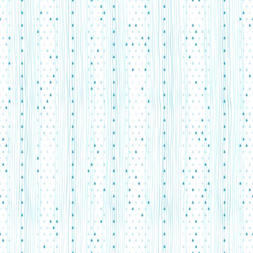 Wasser. Vektor Regen, blaue Tropfen und Linien auf weißem
