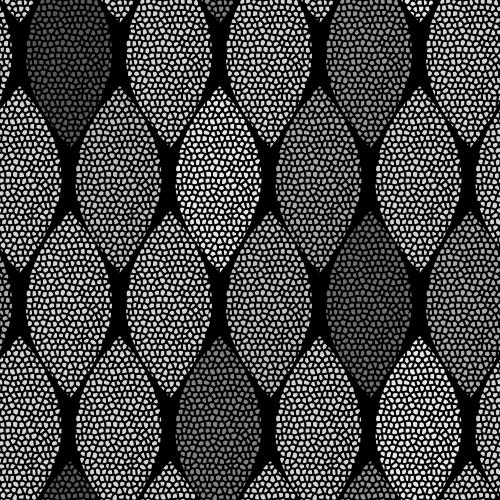 Mosaik. Vektor monochromen, abstrakten, mosaikartigen blättern auf schwarzem