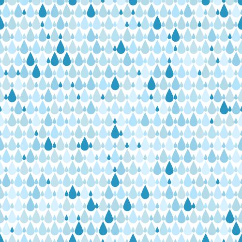 Herbst. Vektor Große und kleine Regentropfen, blau auf weiß