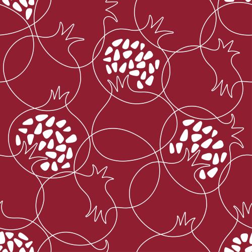 Granatapfel. Vektor stilisierte Granatäpfel auf dunkelrotem