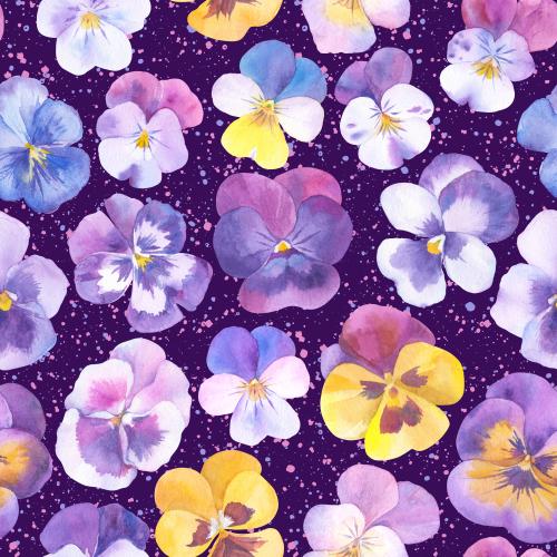 Rasterbild aquarell-kornblumen auf violettem in dekorativen farbigen flecken