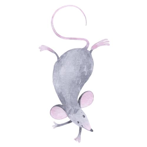 Maus. Vektor süße Aquarellmaus auf weißem