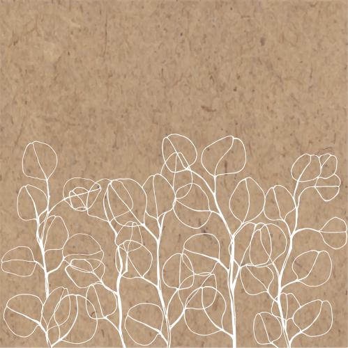 Eukalyptus. Vektor konturzweige des Eukalyptus, Platz für Text auf Kraftpapier