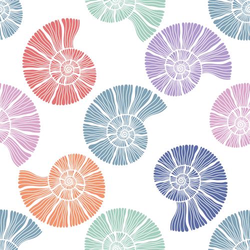 Vektorgrafik farbenfrohe nautili auf weißem