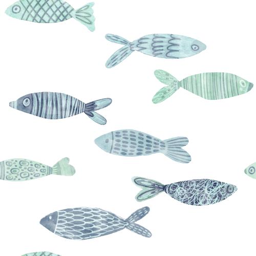 Rasterbild dekorative fische auf weißem