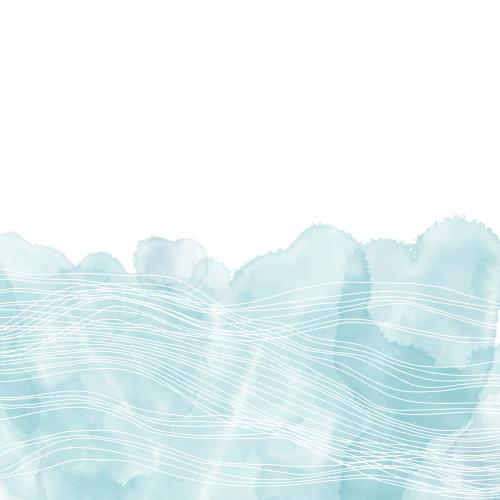 Vektorgrafik wellen auf blauem aquarell, textplatz auf weissem