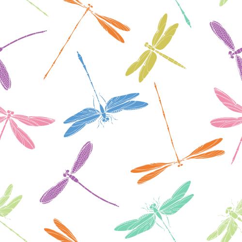 Libelle. Vektor farbenfrohe Libellen auf weißem