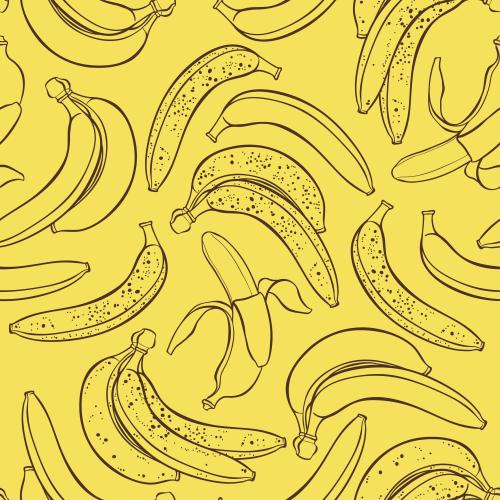 Frucht. Vektor bananen auf gelb