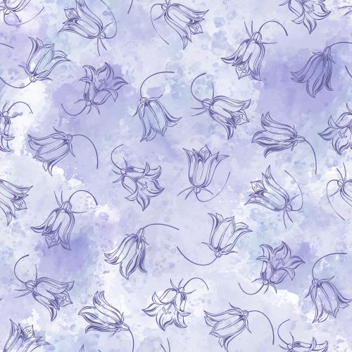 Vektorgrafik blumen kapuzinerkresse auf lilaem akvarell