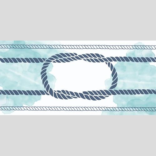 Vektorgrafik seile, seemannsknoten, blaue aquarellfragmente auf weißem