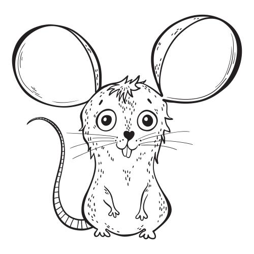 Maus. Vektor Süße cartoonartige Maus auf weißem