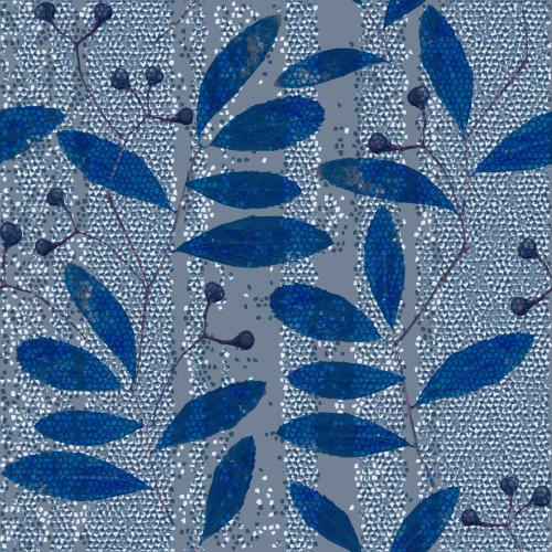 Rasterbild blaue zweige mit beeren auf mosaik