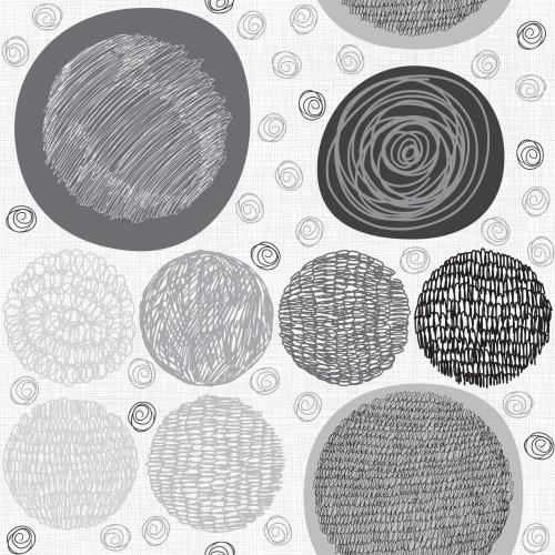 Oval. Vektor abstrakte doodles kreise auf weissem in kleines muster