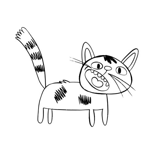 Vektorgrafik cartoonartiger miauender kater