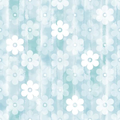 Vektorgrafik silhouetten stylisierter blumen auf blauem aquarell
