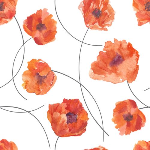 Rasterbild aquarellmohn auf weißem