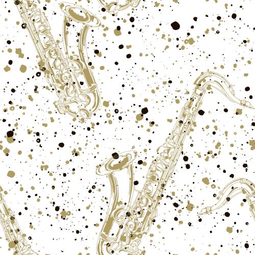 Klecks. Vektor Saxophone, dekorative Flecken auf weißem