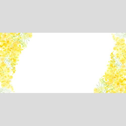 Rasterbild aquarellmimose, platz fuer text auf weissm, eckige komposition