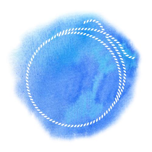 Rasterbild runde rahmen aus meerseil auf blauem aquarell