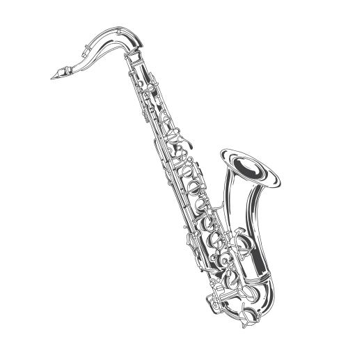 Gegenstand. Vektor Saxophon auf weißem
