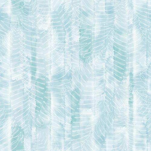 Vektorgrafik farnblätter, weiße konturen auf blauem aquarell