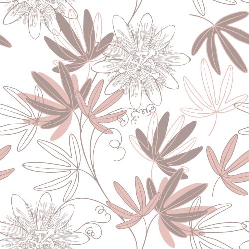 Passionsblume. Vektor Staurostemon, Blumen und Blätter auf weißem