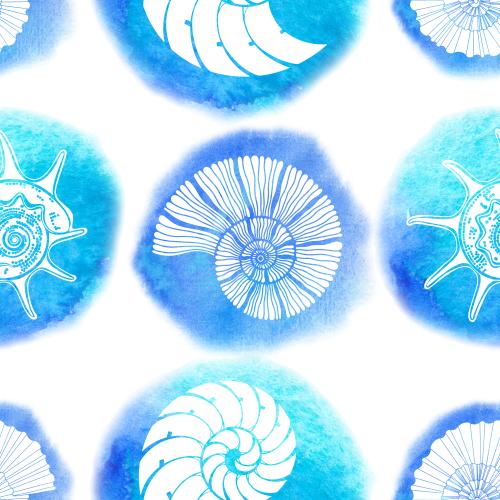 Rasterbild nautili aquarellkreise auf weissem