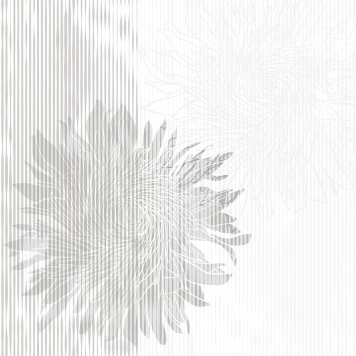 Chrysantheme. Vektor monochrome Chrysanthemen auf wellenförmigen vertikalen Streifen